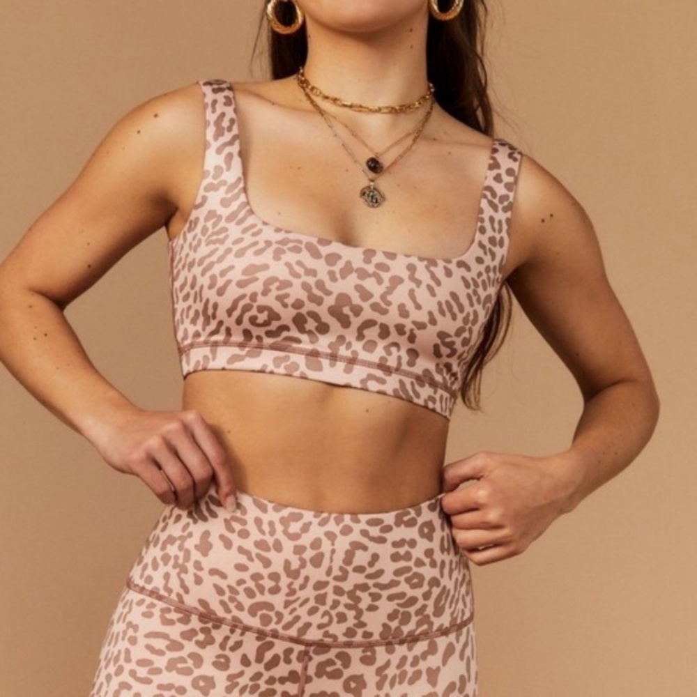 Tan lines leopard square neck laguna bra- size s